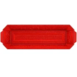 Bandeja de Plástico PS Lux Rojo Translúcido Reutilizable 46x14,5cm