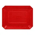 Bandeja de Plástico PS Lux Rojo Translúcido Reutilizable 28x23cm