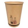 Vasos Biodegradables de Cartón Kraft 12Oz/360ml Ø9cm