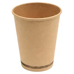 Vasos Biodegradables de Cartón Kraft 12Oz/360ml Ø9cm
