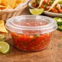 Salseras de Plástico con Tapa 100cc Transparentes