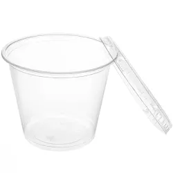 Salseras de Plástico con Tapa 165cc Transparentes