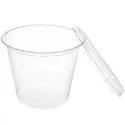 Salseras de Plástico con Tapa 165cc Transparentes