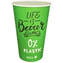 Vasos Biodegradables de Cartón Verde "Relax" 16Oz/480ml Ø9cm