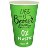 Vasos Biodegradables de Cartón Verde "Relax" 16Oz/480ml Ø9cm