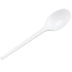 Cucharas de Plástico PS Blancas 16,5cm