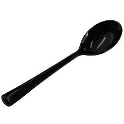 Cucharas Lux de Plástico Negras 17,5cm