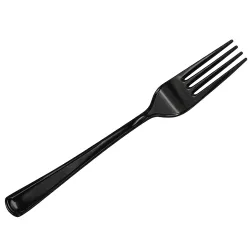 Tenedores Lux de Plástico Negros 18,5cm