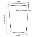 Vasos de Plástico Duro PP Reutilizables 330ml