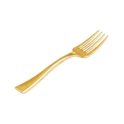 Mini Tenedores de Plástico Metalizados Dorados 10cm