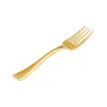 Mini Tenedores de Plástico Metalizados Dorados 10cm