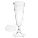 Copas de Cava de Plástico CON TAPA 150ml Transparentes
