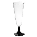 Copas de Cava de Plástico PS 150ml Pie Negro