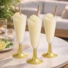 Copas de Cava de Plástico PS 150ml Pie Dorado