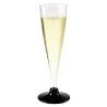 Copas de Cava Flauta de Plástico PS 140ml Pie Negro