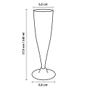 Copas de Cava Flauta de Plástico PS 140ml Pie Negro