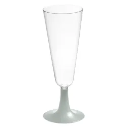 Copas de Cava de Plástico PS 150ml Pie Plata