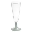 Copas de Cava de Plástico PS 150ml Pie Plata