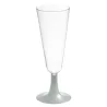 Copas de Cava de Plástico PS 150ml Pie Plata