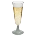 Copas de Cava de Plástico PS 150ml Pie Plata