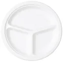 Platos Biodegradables Caña de Azúcar con tres compartimentos 26cm