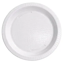 Platos de Plástico PS Hondos Plus Blancos 22cm