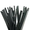 Pajitas de Plástico PP Reutilizables Negras Rectas Ø8mm x 15cm