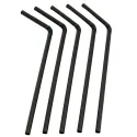 Pajitas Flexibles de Plástico PP Reutilizables Negras Ø5mm x 21cm
