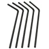 Pajitas Flexibles de Plástico PP Reutilizables Negras Ø5mm x 21cm