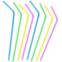 Pajitas Flexibles de Plástico PP Reutilizables Multicolores Ø5mm x 21cm