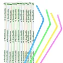 Pajitas Flexibles de Plástico PP Reutilizables Enfundadas Colores Ø5mm x 21cm