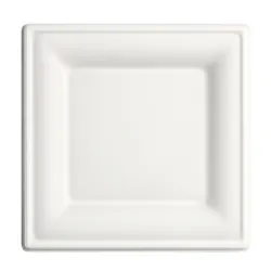 Platos Biodegradables de Caña Azúcar Cuadrados 20x20cm