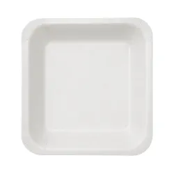 Platos de Cartón Cuadrados Biodegradables Blancos 20x20cm