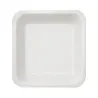 Platos de Cartón Cuadrados Biodegradables Blancos 20x20cm