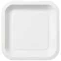 Platos de Cartón Cuadrados Biodegradables Blancos 26x26cm