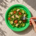 Platos Verdes de Cartón Biodegradables 20,5cm
