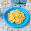 Platos Biodegradables Azules de Cartón 20,5cm