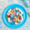Platos Biodegradables Azules de Cartón 20,5cm