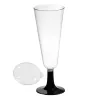 Copas de Cava de Plástico PS CON TAPA 150ml Pie Negro