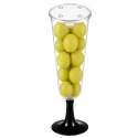 Copas de Cava de Plástico PS CON TAPA 150ml Pie Negro