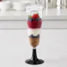 Copas de Cava de Plástico PS CON TAPA 150ml Pie Negro