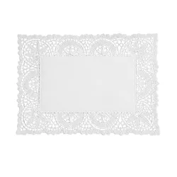 Blondas de Papel Rectangulares 14x24cm Blanco