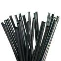 Pajitas de Plástico PP Reutilizables Negras Rectas Ø8mm x 15cm