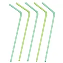 Pajitas Flexibles Biodegradables PLA Verdes Ø5mm x 24cm