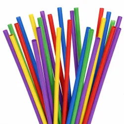 Pajitas de Plástico PP Reutilizables Colores Rectas Ø7mm x 22cm