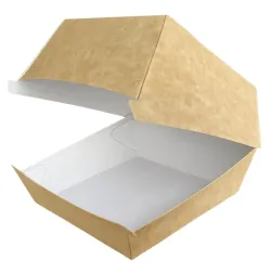 Cajas para Hamburguesas de Cartón Kraft 16x16x9cm
