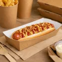 Barquetas Hot Dog de Cartón Kraft 20x9cm
