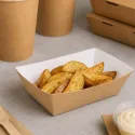 Barquetas de Cartón Kraft 13,5x11cm/350ml