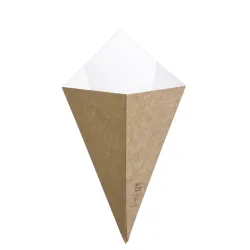 Conos de Cartón Kraft para Fritos 15cm/200ml