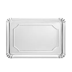 Bandejas de Cartón Rectangular Plateadas 18x24cm